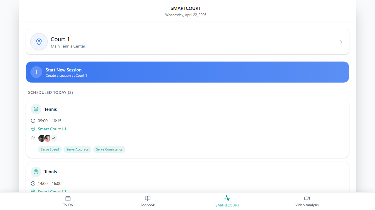 Footer with Smart Court tab selected
